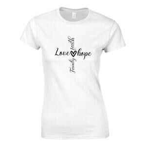 Love & Faith Graphic Tee for Women –Sleeve Inspirational T-Shirt Spiritual Top